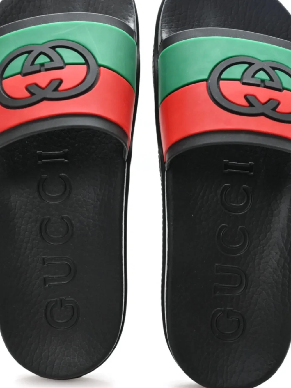 Gucci Black Interlocking G Slip-On Sandals